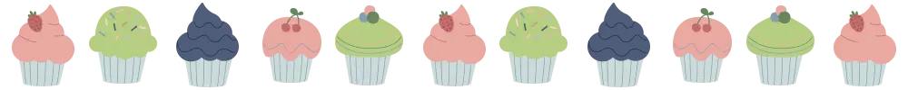 post divider - picture of a line of cupcakes