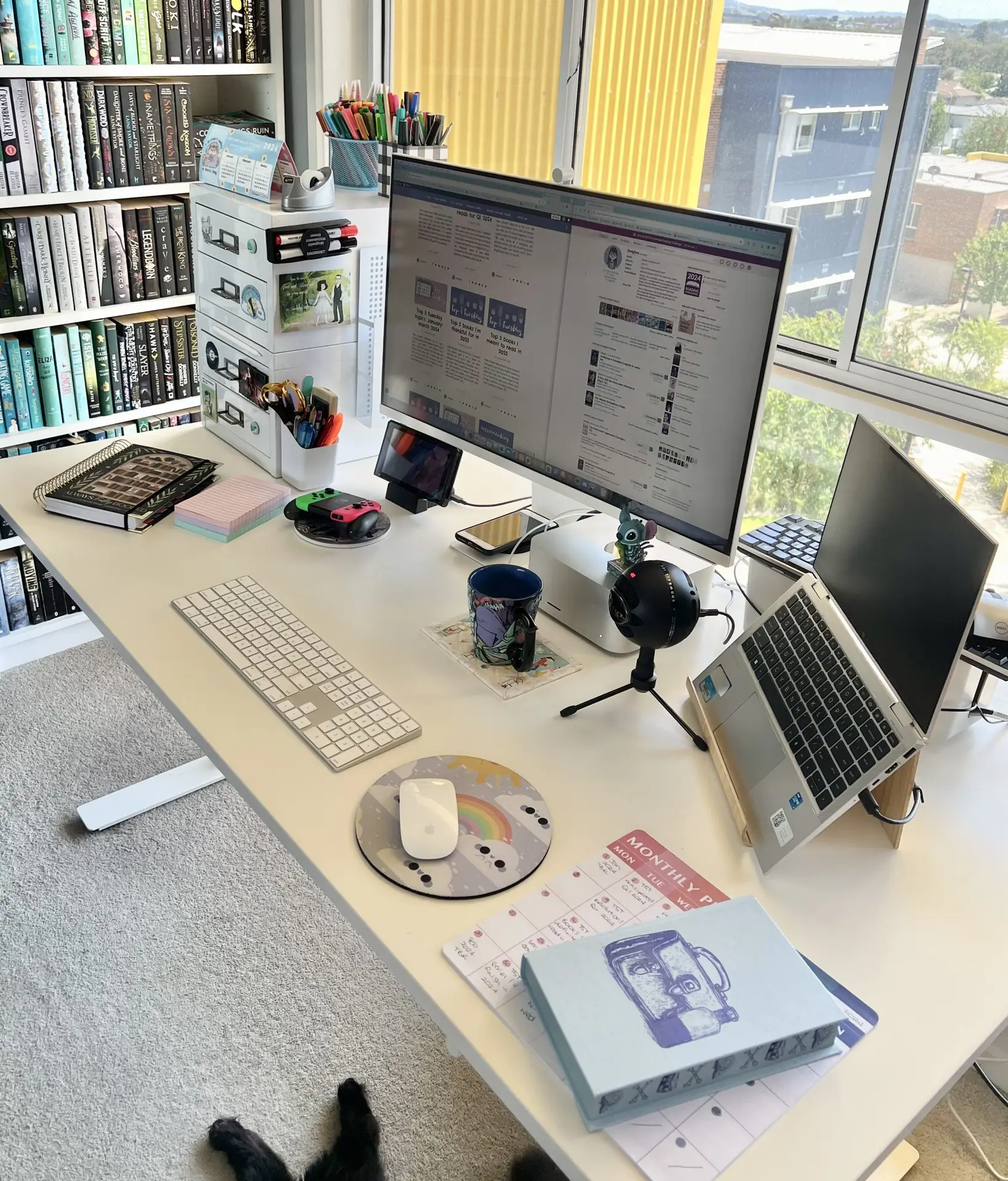 Photo of my actual desk in my home office/library